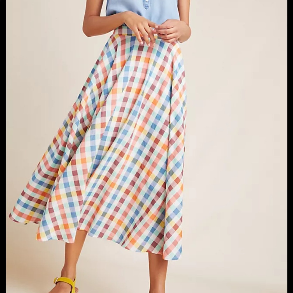 Anthropologie Maeve Full Flare Multicolor Maxi Skirt